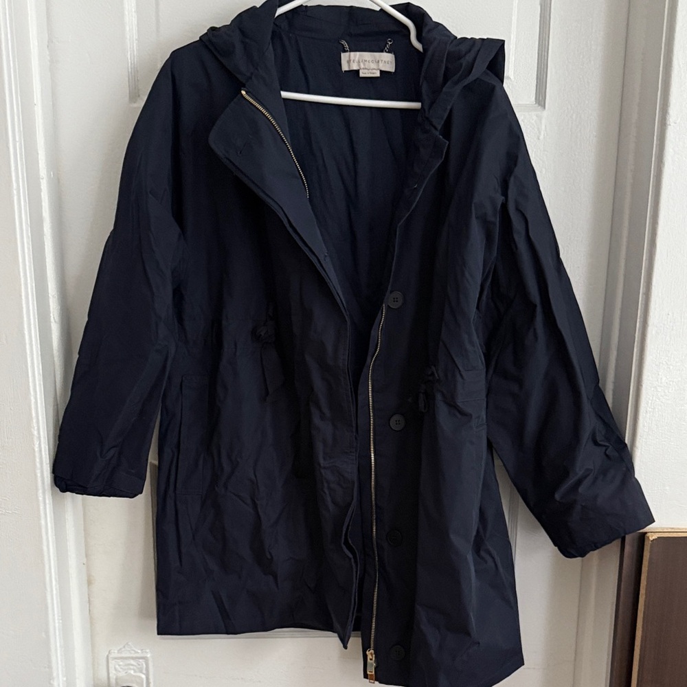 Stella McCartney navy rain jacket parka
